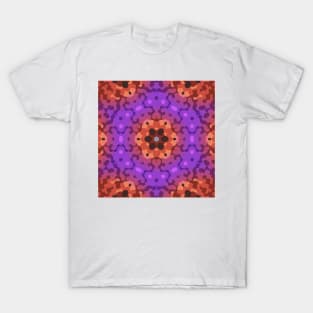 Retro Mandala Flower Purple and Red T-Shirt